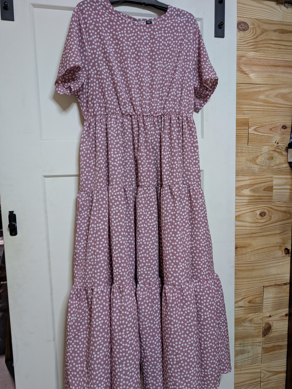 SHEIN Dusty Pink Floral Tiered Maxi Dress Size 2xl